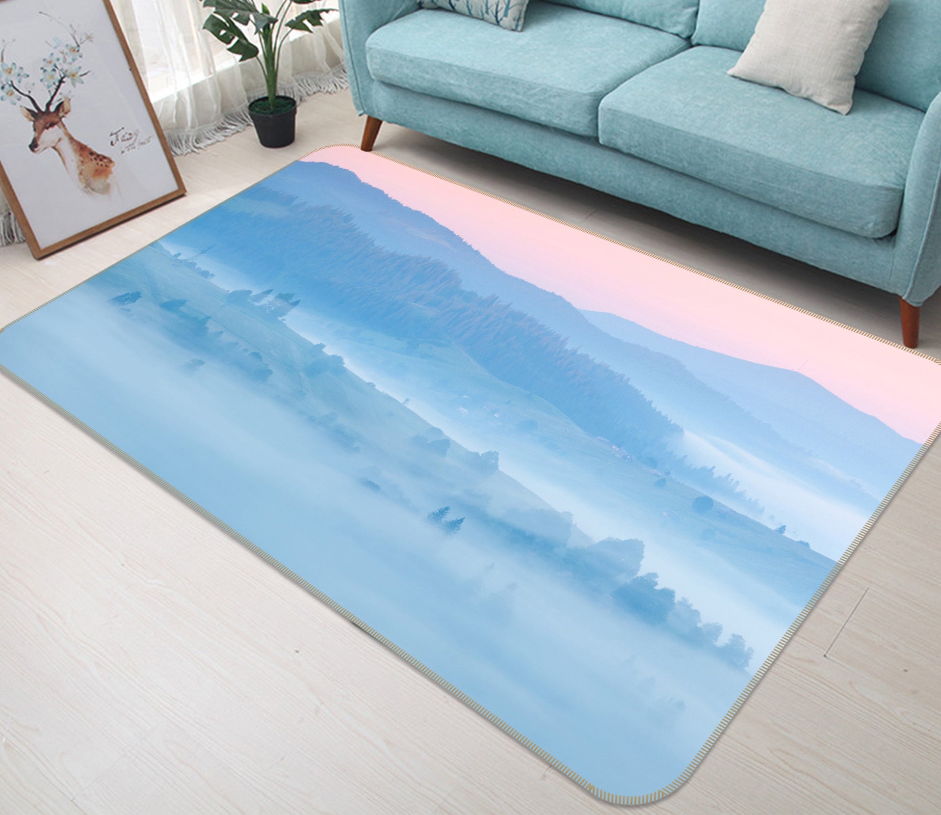 3D Mountains 34196 Non Slip Rug Mat