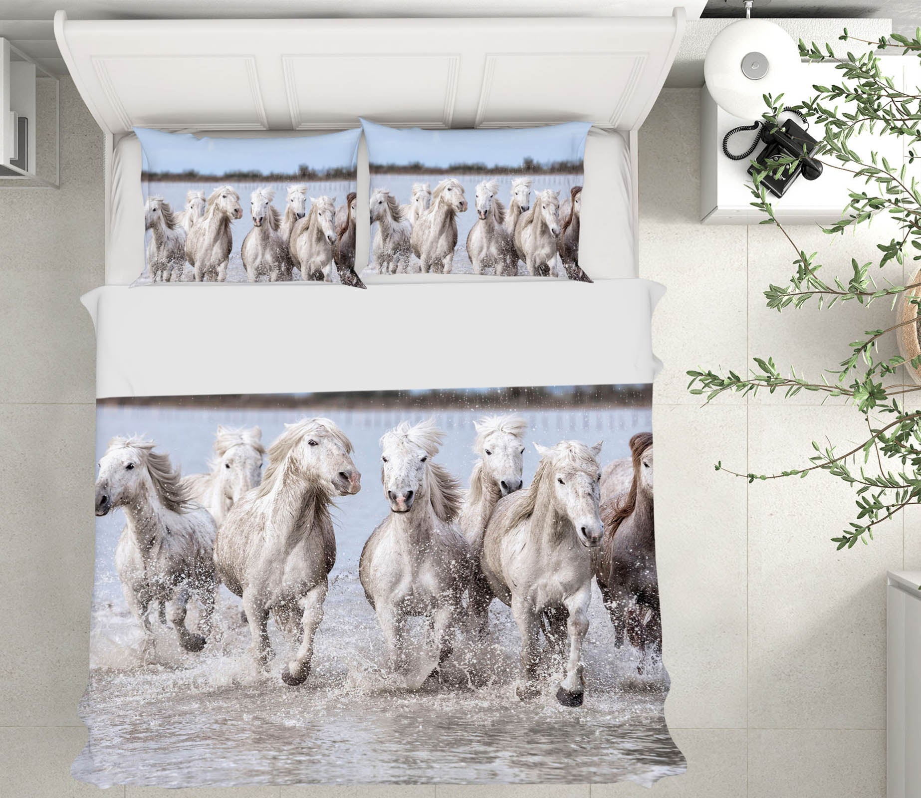 3D Galloping Horses 029 Marco Carmassi Bedding Bed Pillowcases Quilt