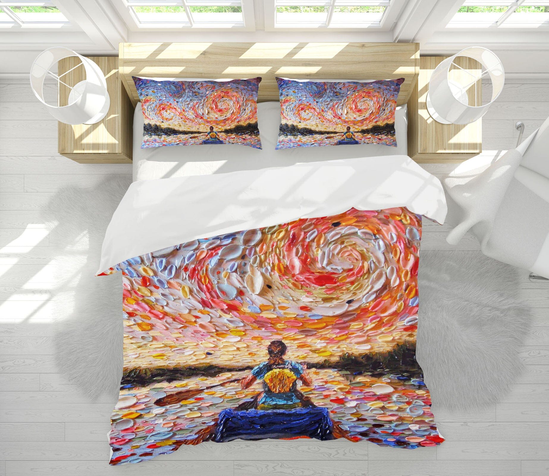 3D Fishing Girl 2101 Dena Tollefson bedding Bed Pillowcases Quilt Quiet Covers AJ Creativity Home 