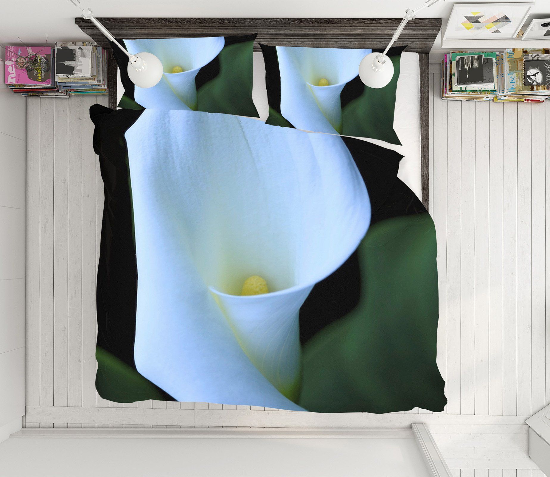 3D Calla Flower 2129 Kathy Barefield Bedding Bed Pillowcases Quilt Quiet Covers AJ Creativity Home 