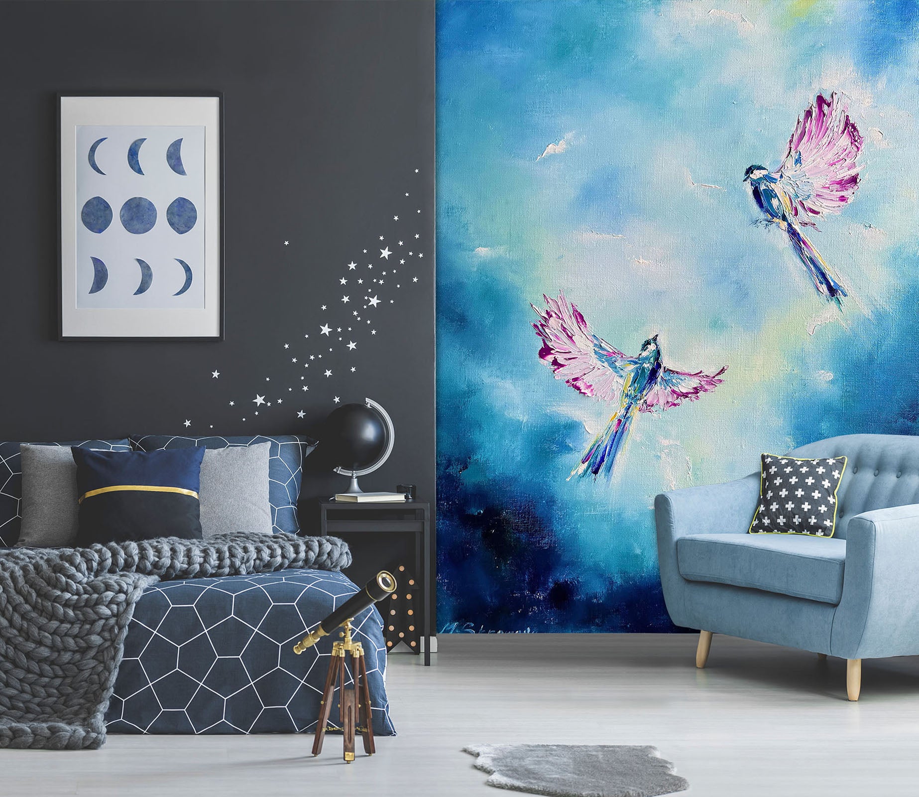 3D Painted Bird 263 Skromova Marina Wall Mural Wall Murals
