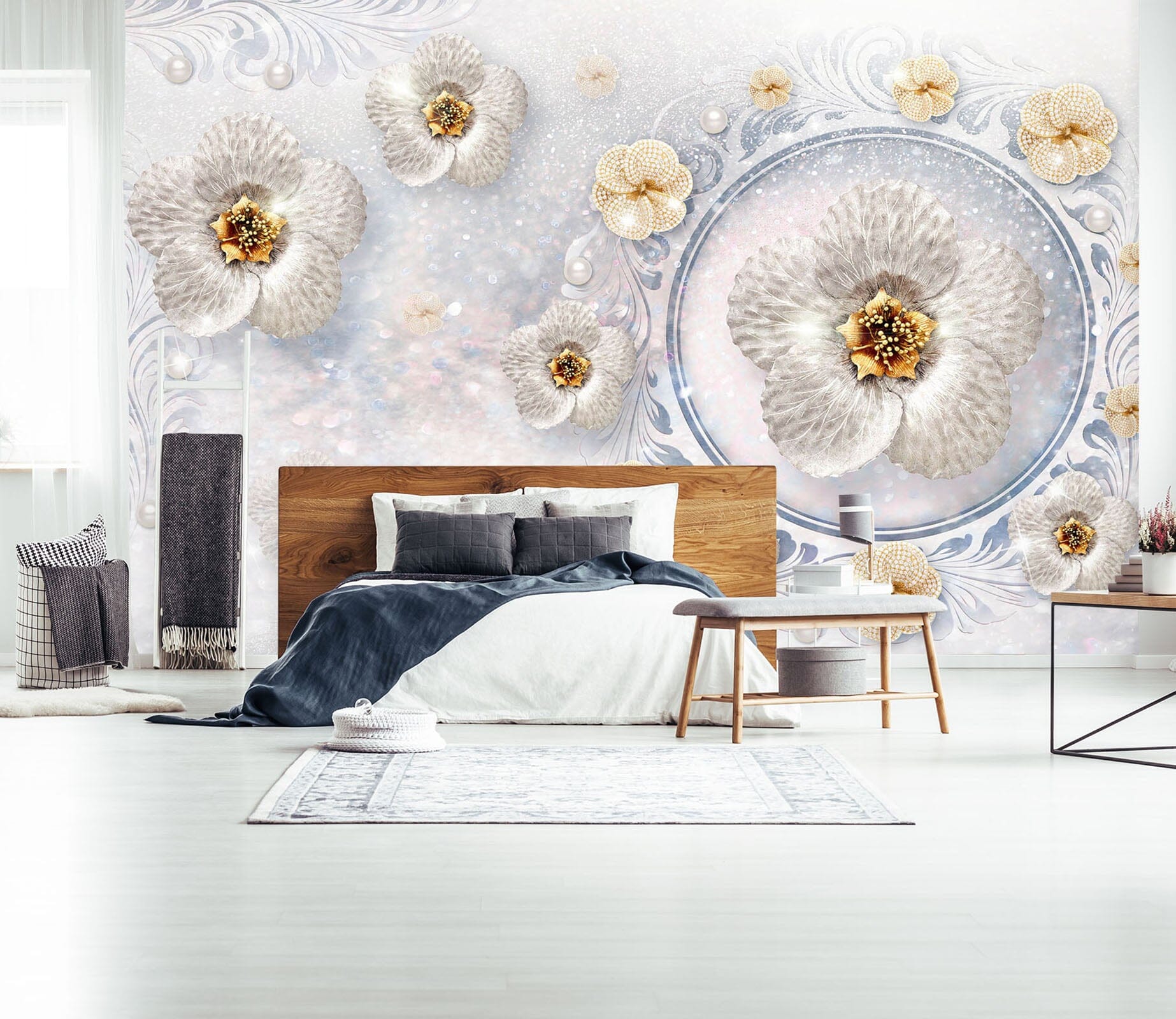 3D Metal Flower 1482 Wall Murals Wallpaper AJ Wallpaper 2 