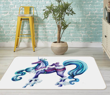 3D Machine Unicorn 3027 Rose Catherine Khan Rug Non Slip Rug Mat Mat AJ Creativity Home 