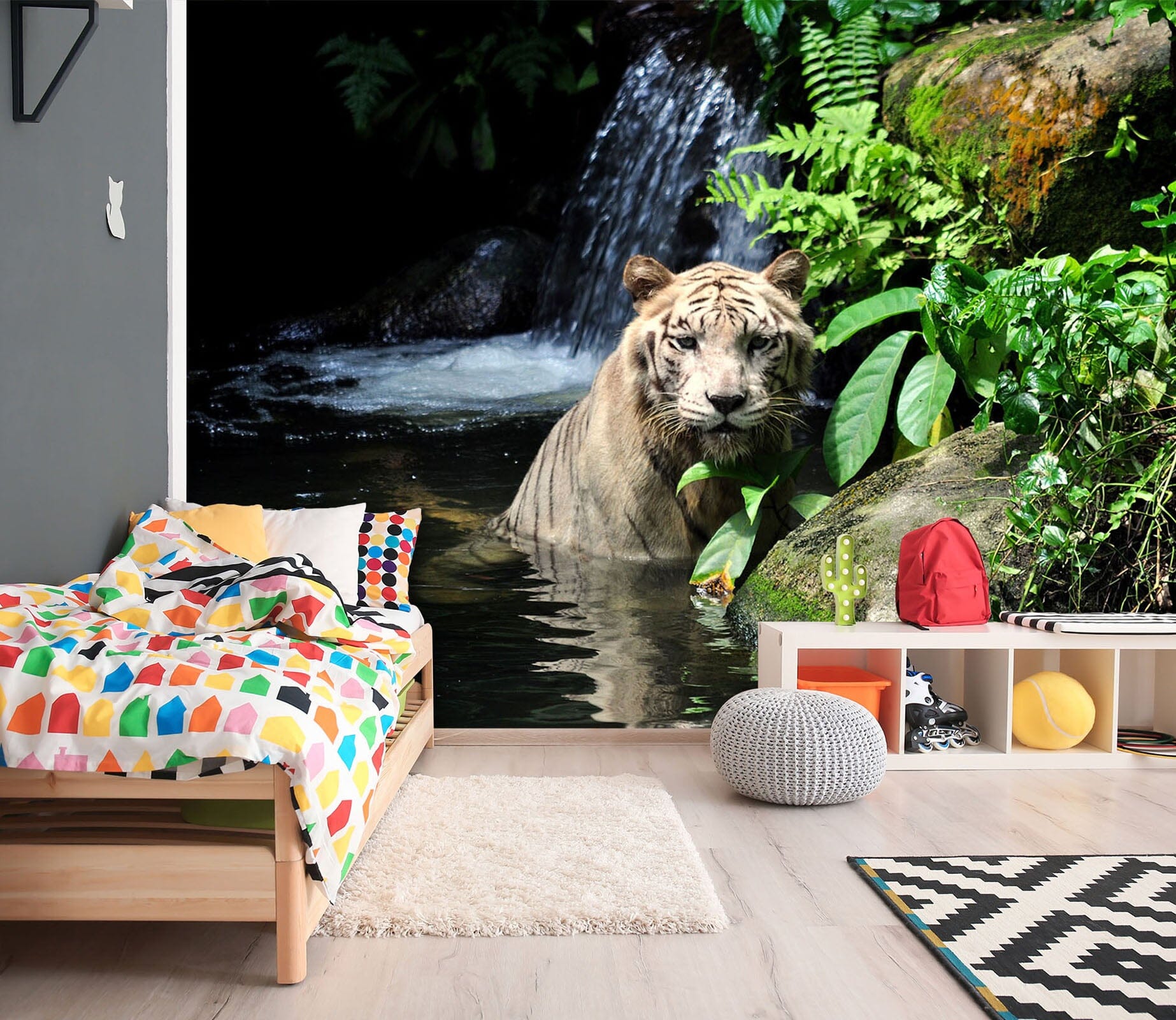 3D Tiger River 202 Wall Murals Wallpaper AJ Wallpaper 2 