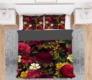 3D Dark Flower 018 Uta Naumann Bedding Bed Pillowcases Quilt Quiet Covers AJ Creativity Home 