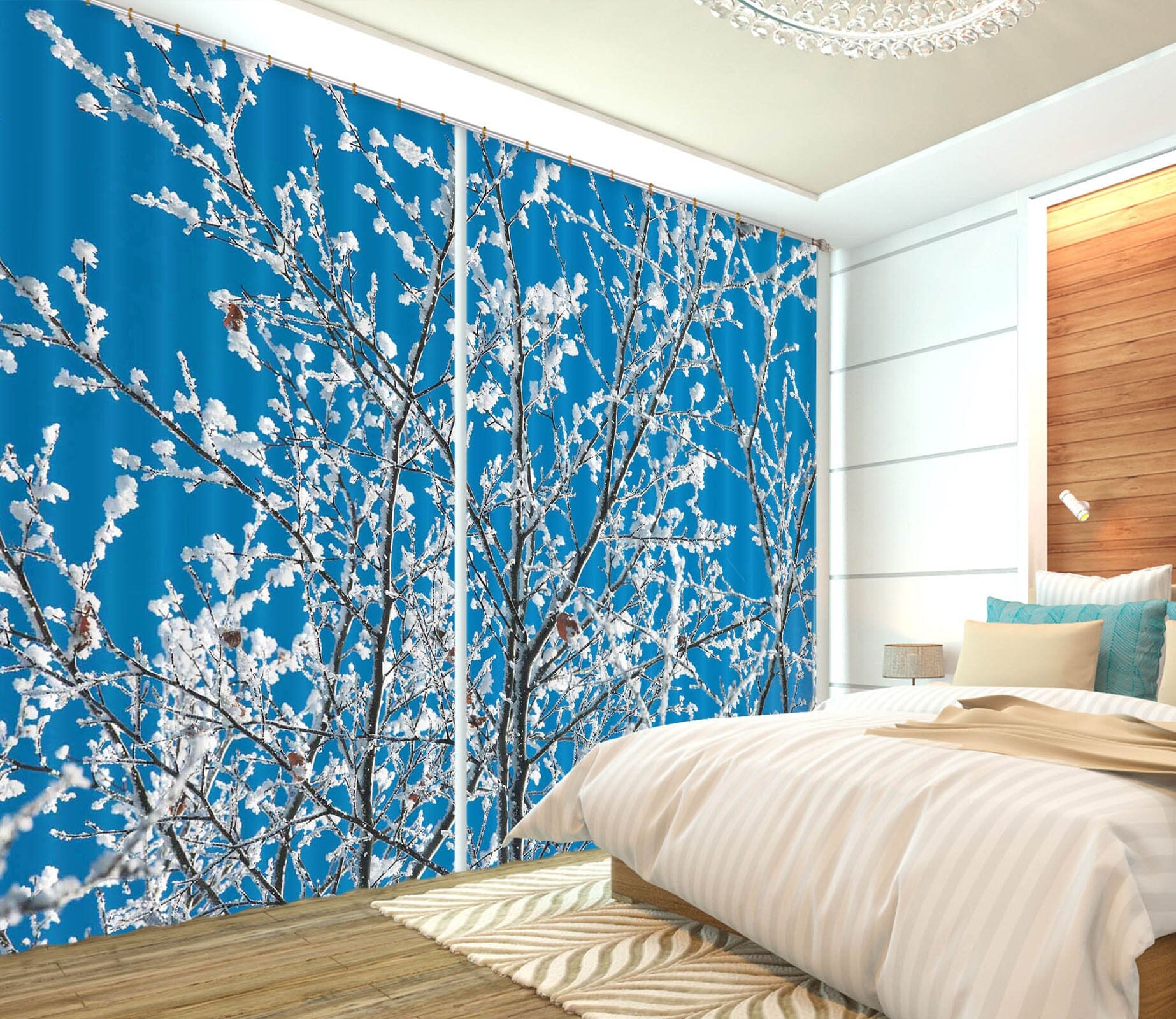 3D Sunny Flowers 207 Assaf Frank Curtain Curtains Drapes Curtains AJ Creativity Home 