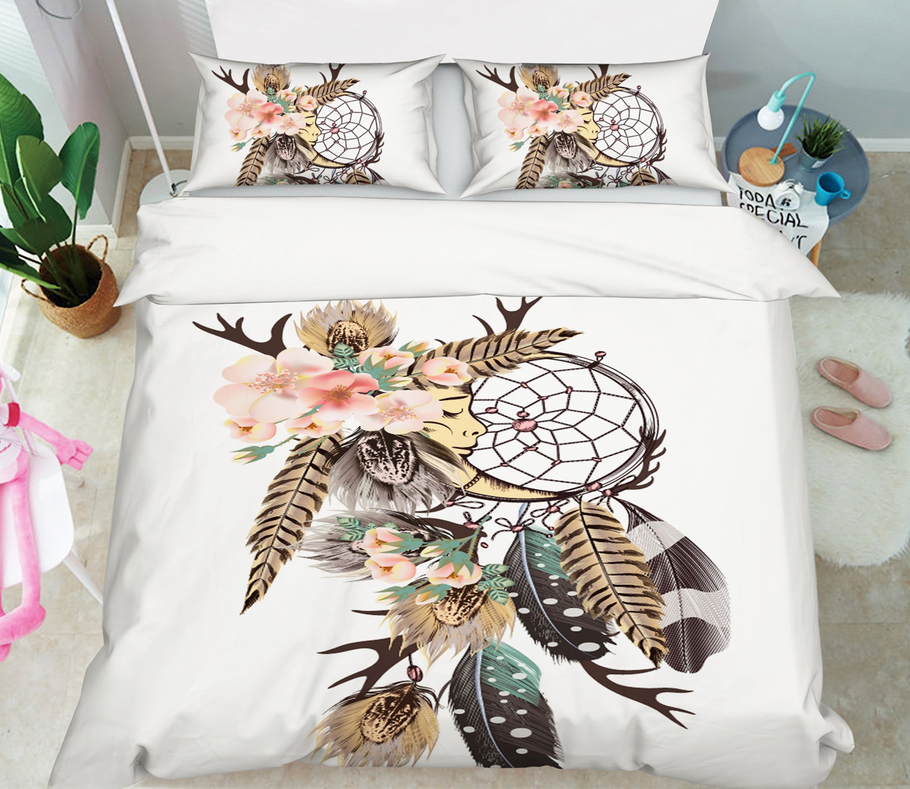3D Feather Dream Catcher 15022 Bed Pillowcases Quilt