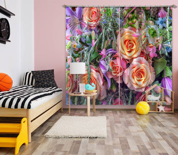 3D Bright Rose 6569 Assaf Frank Curtain Curtains Drapes
