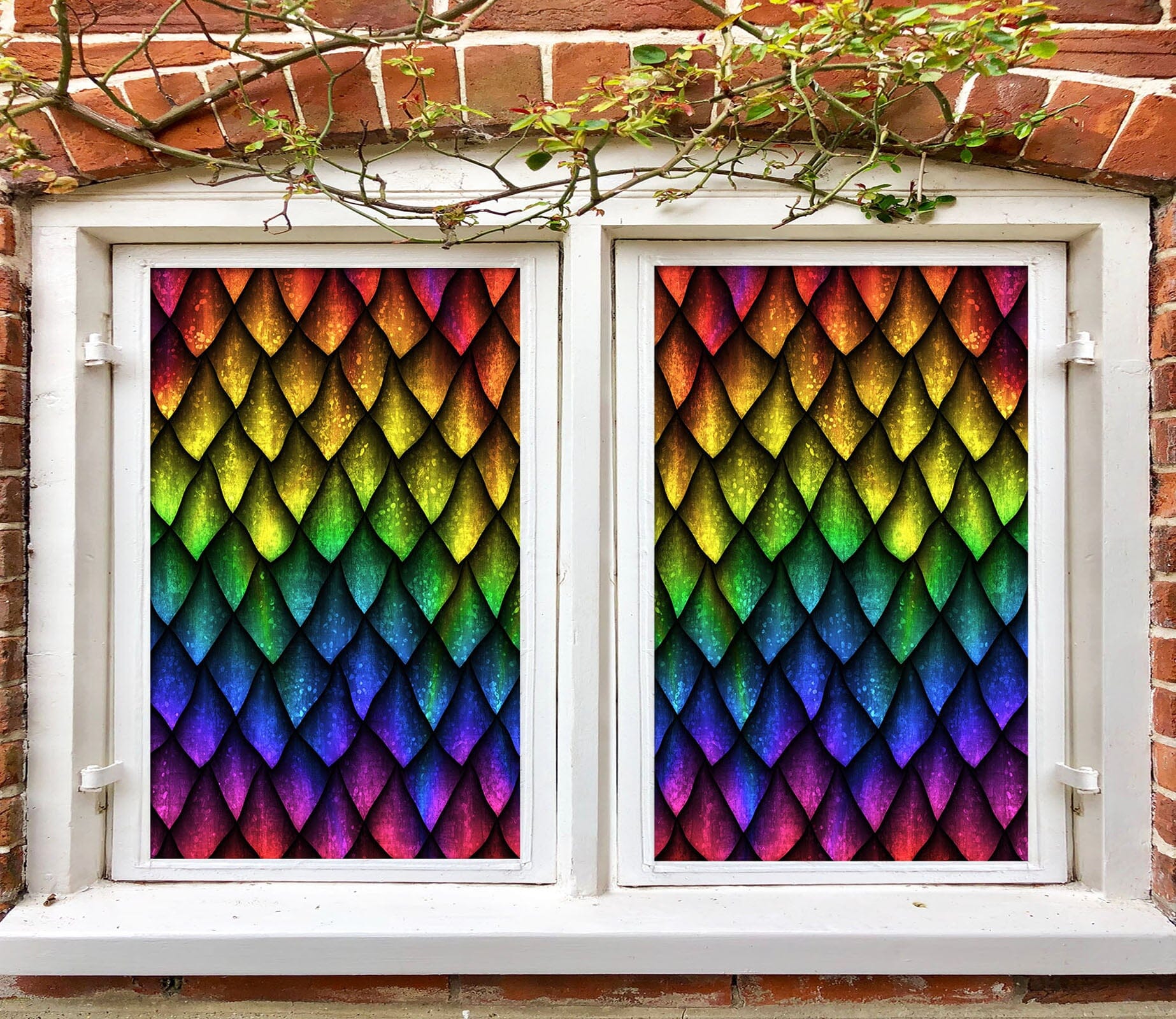 3D Colored Leaf Shape 215 Window Film Print Sticker Cling Stained Glass UV Block Wallpaper AJ Wallpaper 2 
