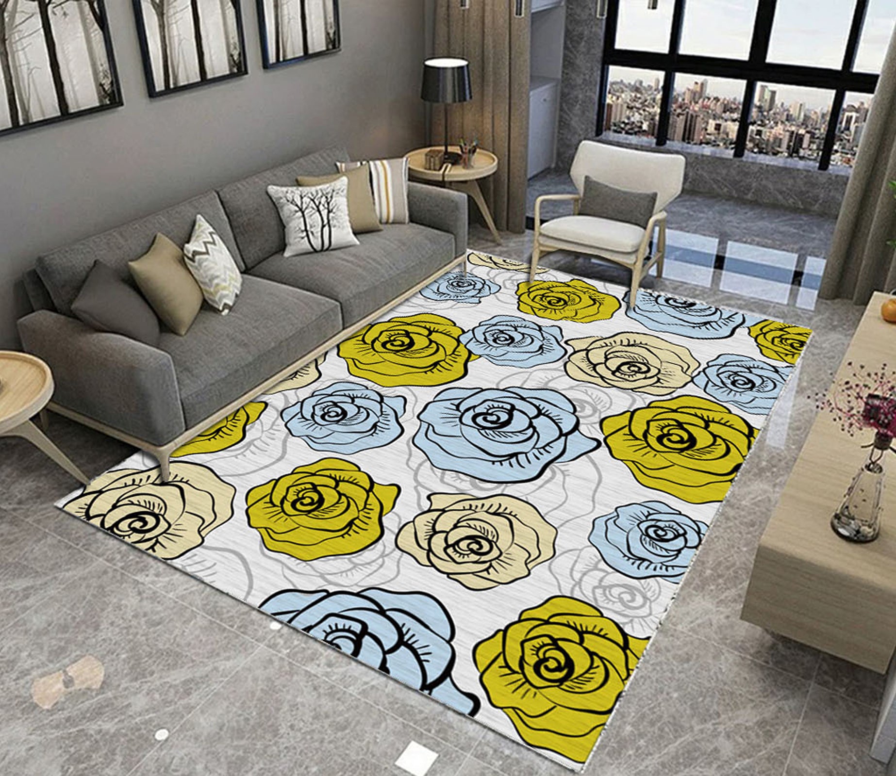 3D Color Pattern WG533 Non Slip Rug Mat Mat AJ Creativity Home 