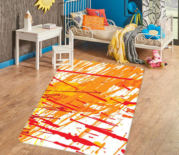 3D Red Yellow Pattern 76127 Non Slip Rug Mat