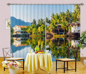 3D Water Manor 847 Curtains Drapes Wallpaper AJ Wallpaper 
