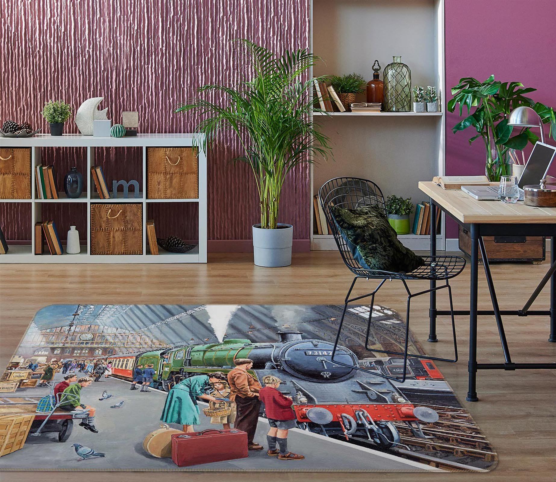 3D By Train 1103 Trevor Mitchell Rug Non Slip Rug Mat Mat AJ Creativity Home 