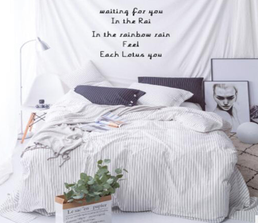 3D White Vertical Stripes 40027 Bed Pillowcases Quilt