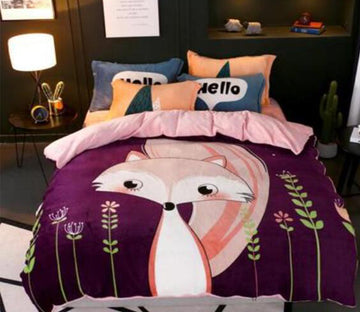 3D Cartoon Fox 17023 Bed Pillowcases Quilt