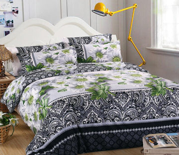 3D Pattern Lines Green Leaf 6066 Bed Pillowcases Quilt