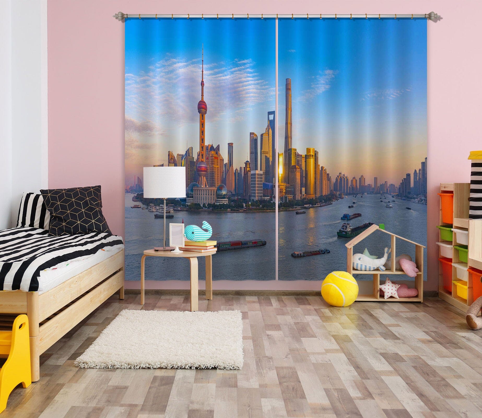 3D Water City 198 Marco Carmassi Curtain Curtains Drapes Curtains AJ Creativity Home 