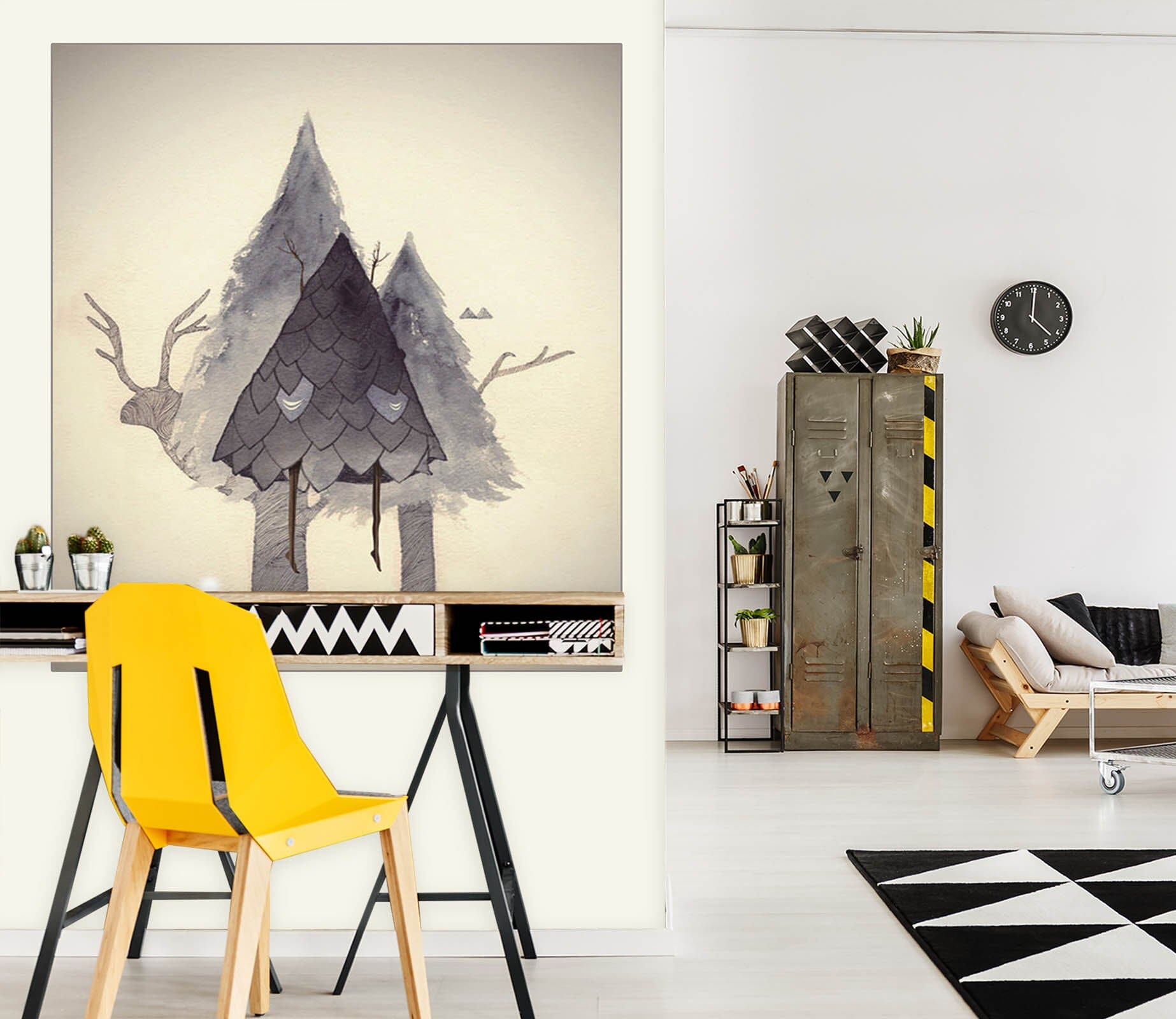 3D Grey Pine 050 Wall Murals Wallpaper AJ Wallpaper 2 
