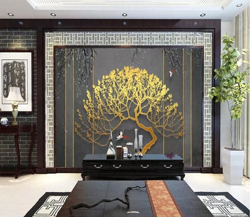 3D Golden Tree 2619 Wall Murals Wallpaper AJ Wallpaper 2 