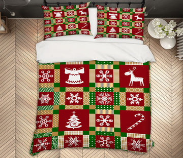 3D Snowflake Red Square 51043 Christmas Quilt Duvet Cover Xmas Bed Pillowcases