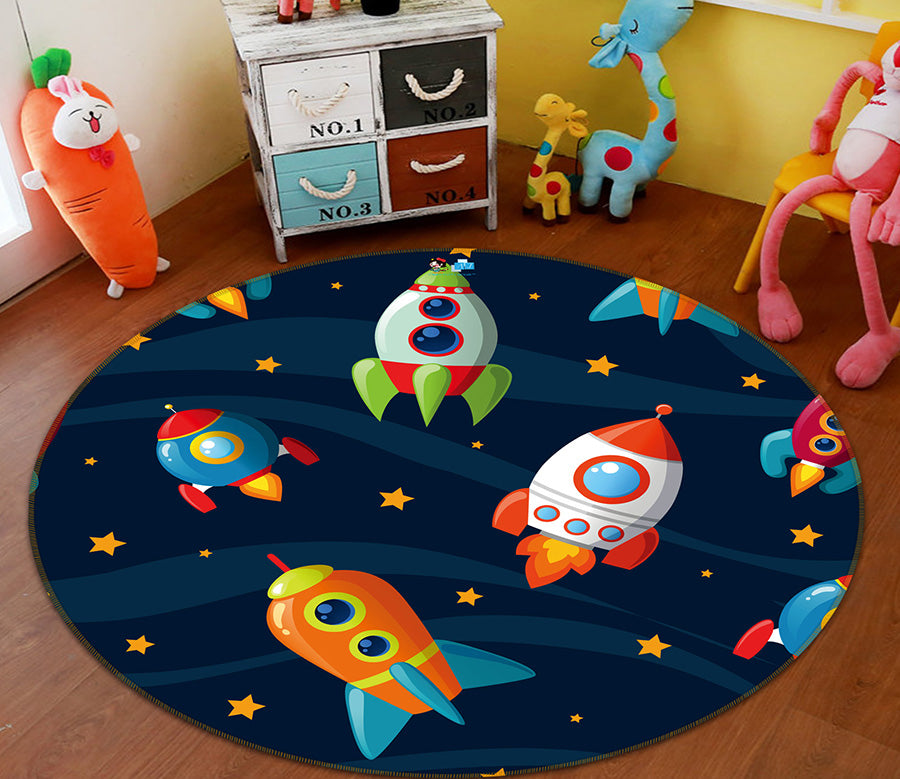 3D Rocket 64135 Round Non Slip Rug Mat