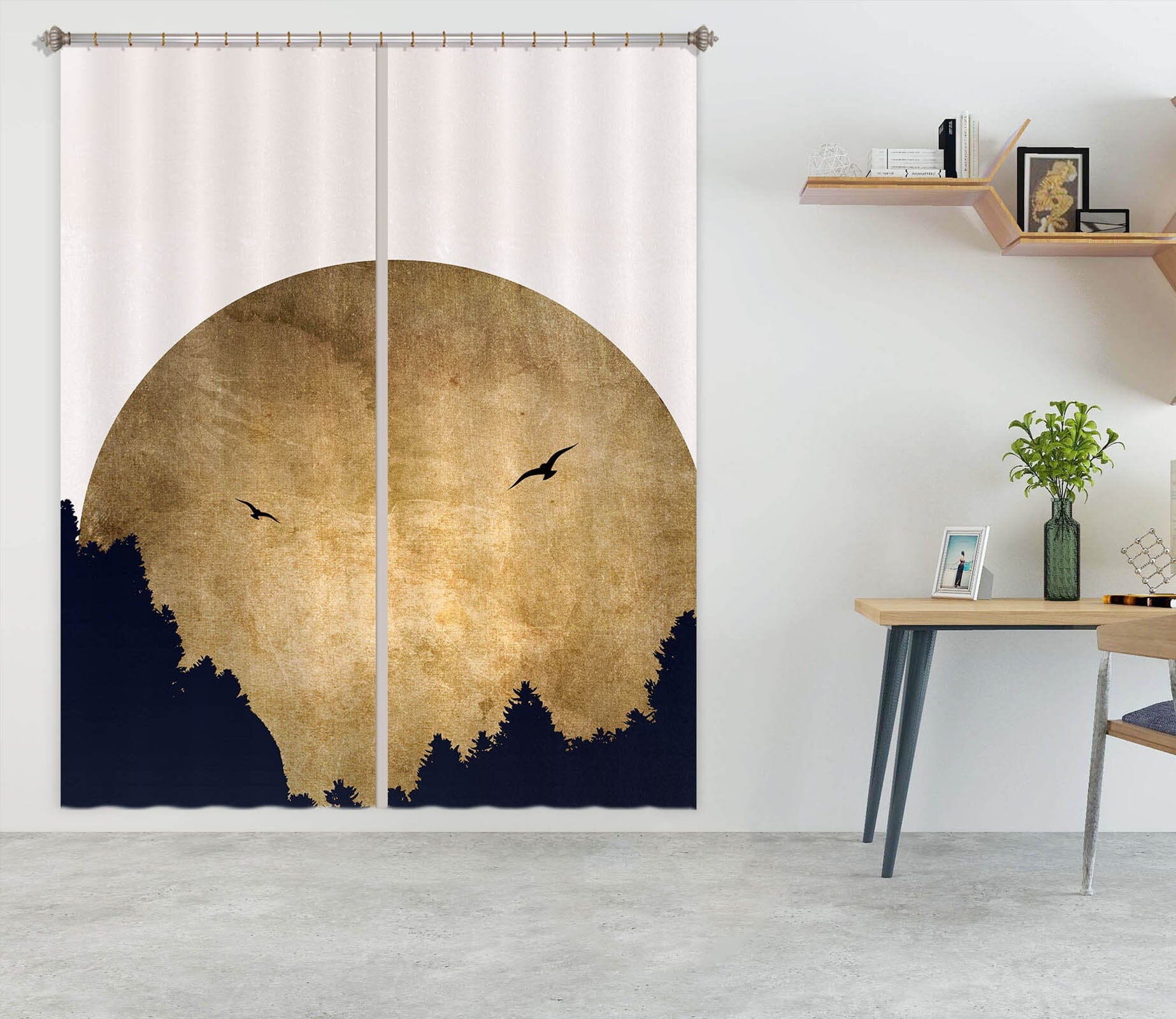 3D Black Forest 1132 Boris Draschoff Curtain Curtains Drapes Curtains AJ Creativity Home 