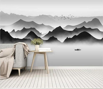 3D Misty Valley 2026 Wall Murals Wallpaper AJ Wallpaper 2 