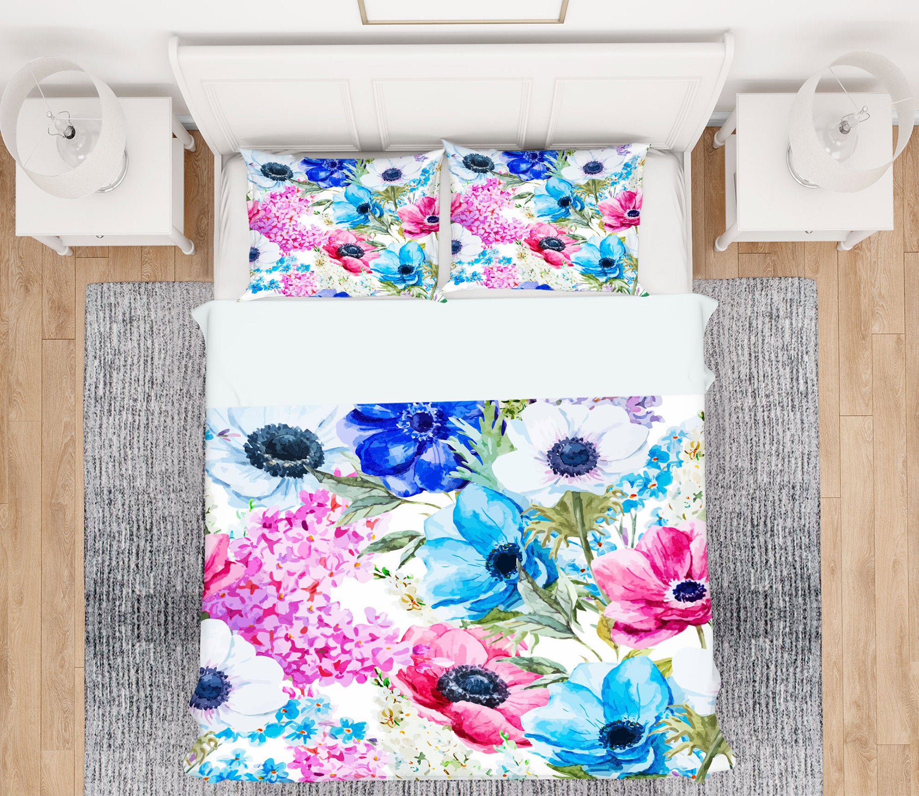 3D Colored Flowers 60079 Bed Pillowcases Quilt