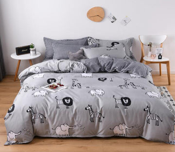 3D Grey Animals 12141 Bed Pillowcases Quilt