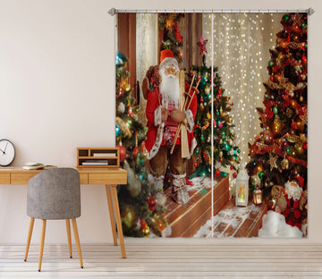 3D Tree Santa Claus 52048 Christmas Curtains Drapes Xmas