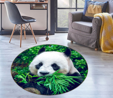 3D Panda Bamboo 75099 Round Non Slip Rug Mat
