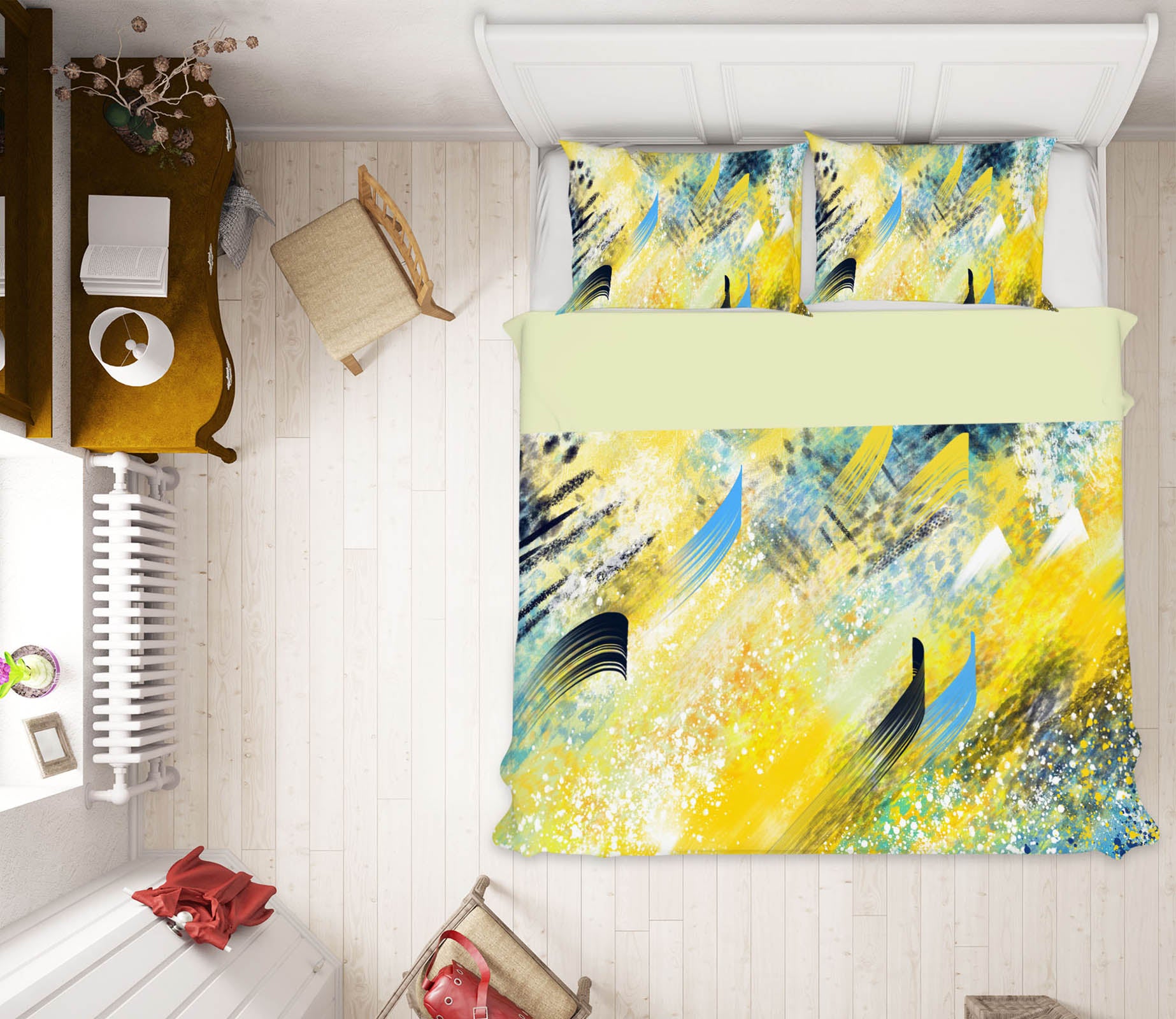 3D Yellow Pattern 15203 Bed Pillowcases Quilt