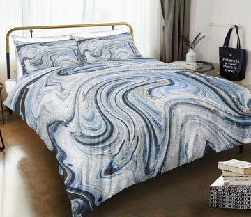 3D Grey Marble Pattern 6105 Bed Pillowcases Quilt