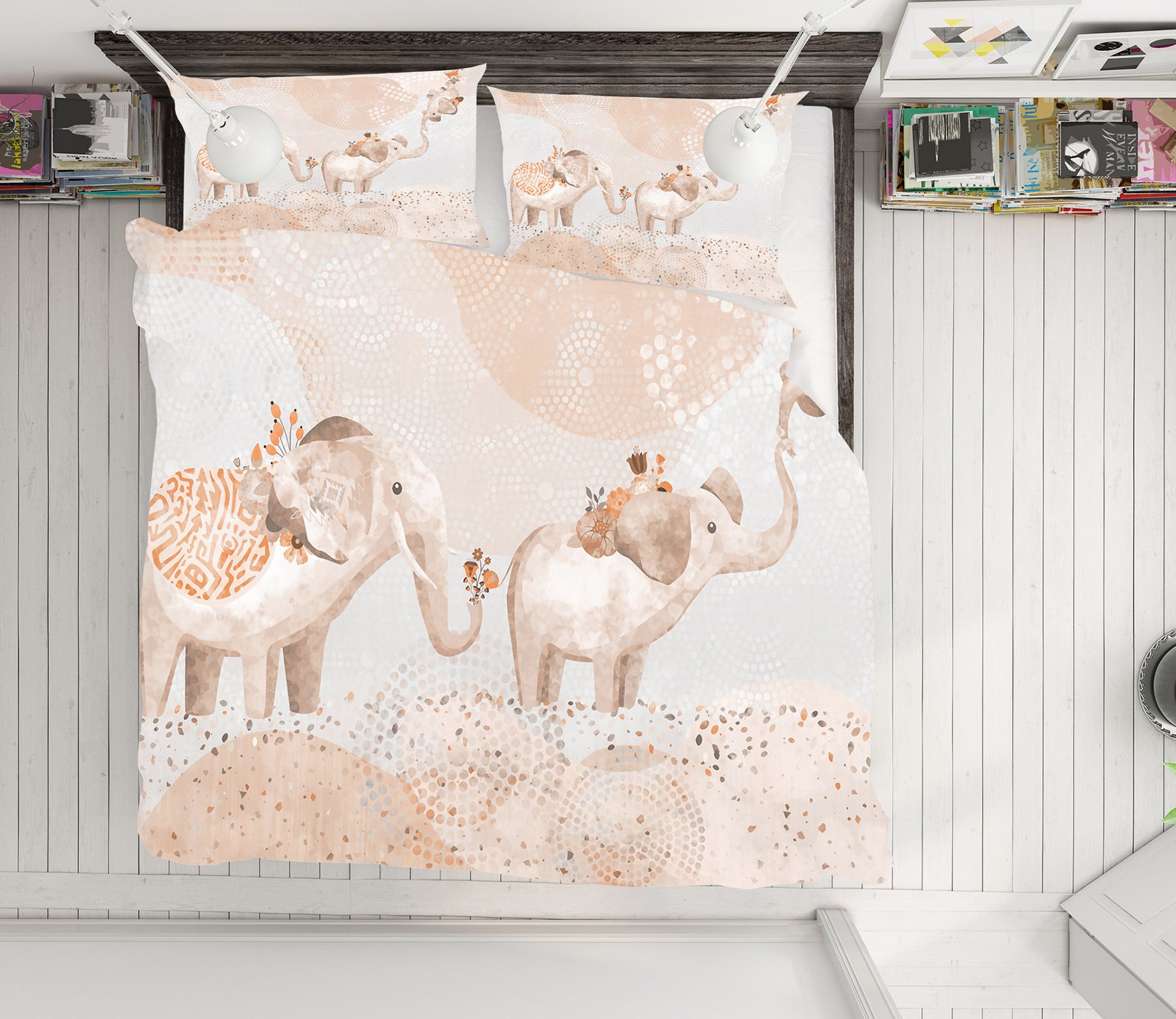 3D Elephant 13099 Bed Pillowcases Quilt