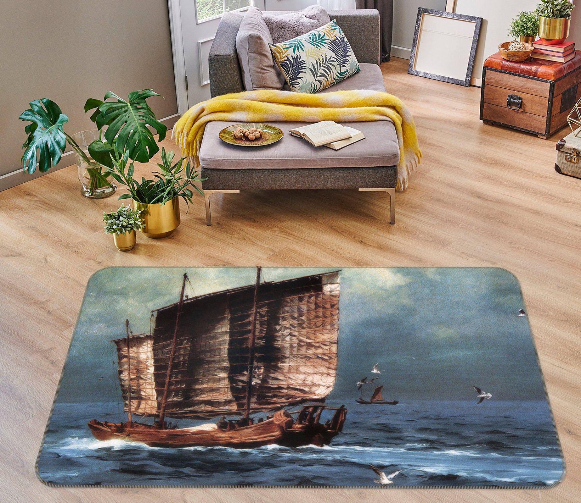 3D Steamship 75185 Non Slip Rug Mat