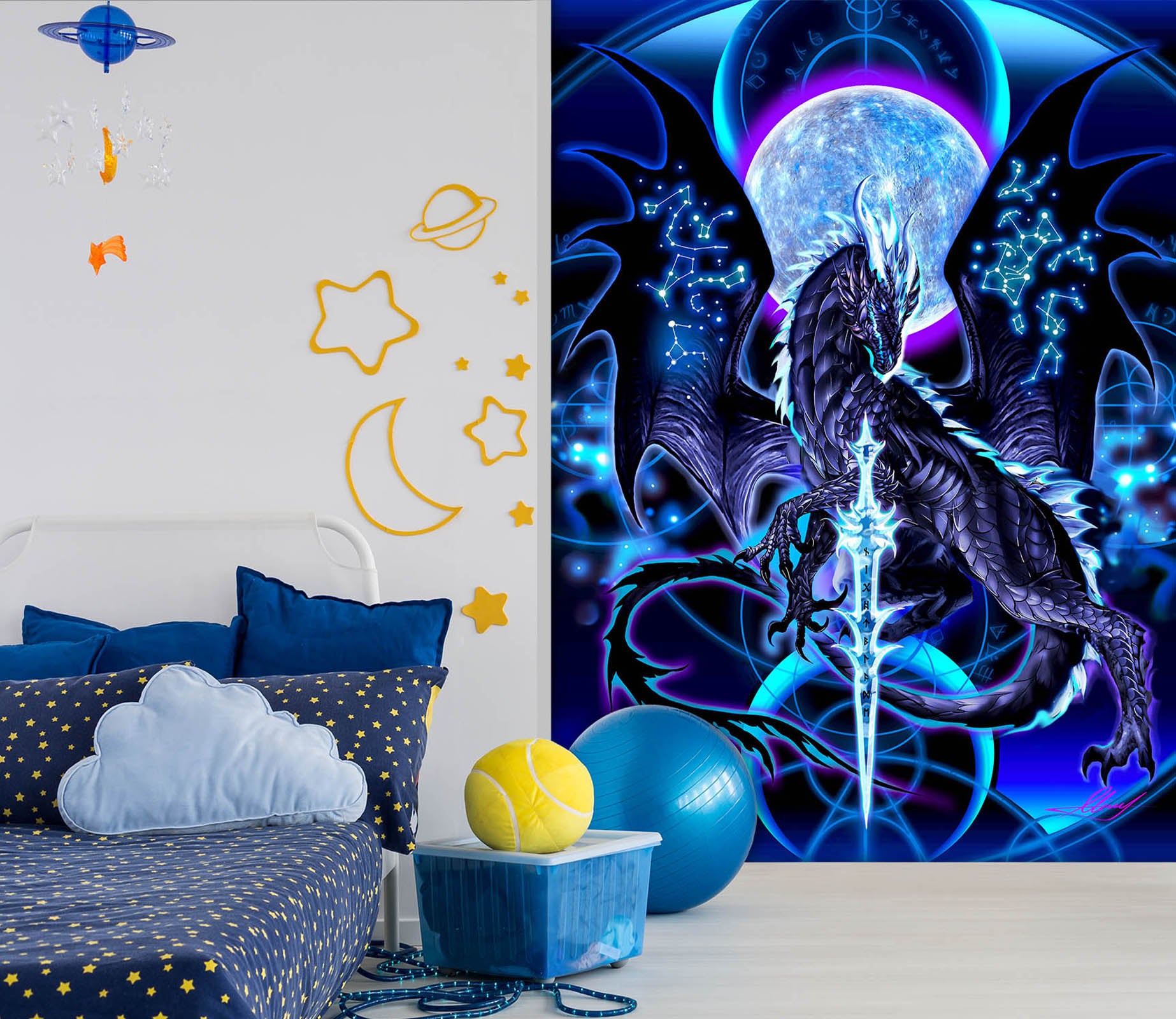 3D Planet Dragon 8133 Ruth Thompson Wall Mural Wall Murals
