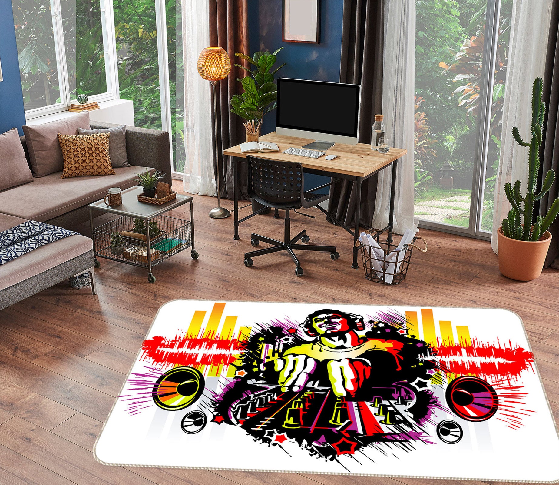 3D Music DJ 77090 Non Slip Rug Mat