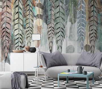 3D Colored Feathers WG038 Wall Murals