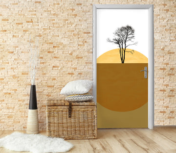 3D Yellow Round Tree 10136 Boris Draschoff Door Mural
