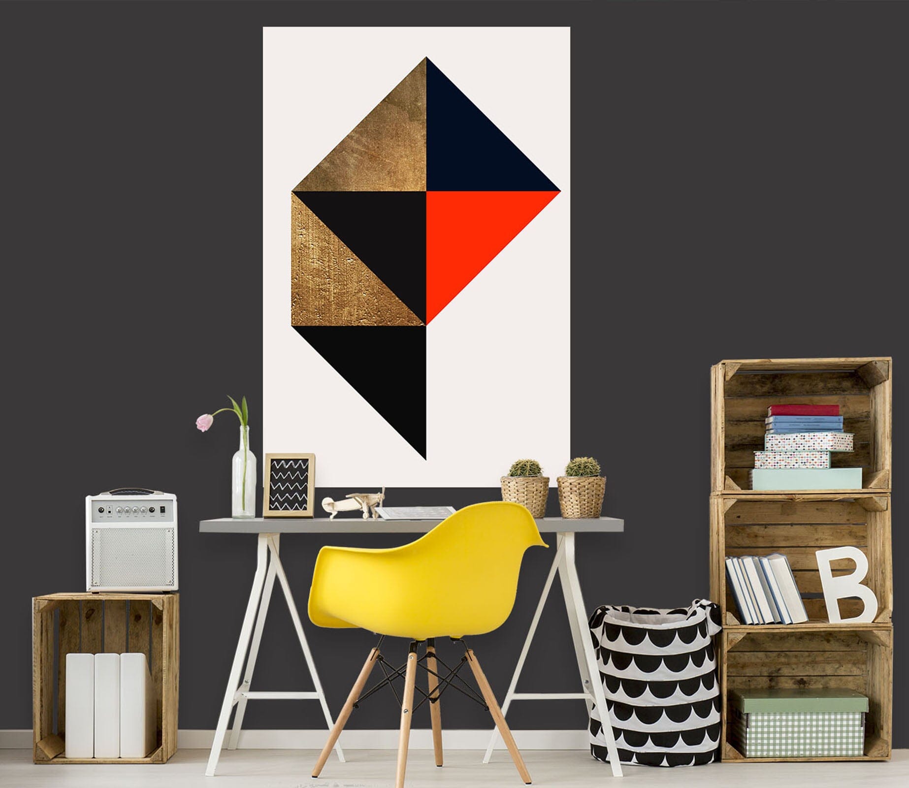 3D Colored Triangle 232 Boris Draschoff Wall Sticker Wallpaper AJ Wallpaper 2 