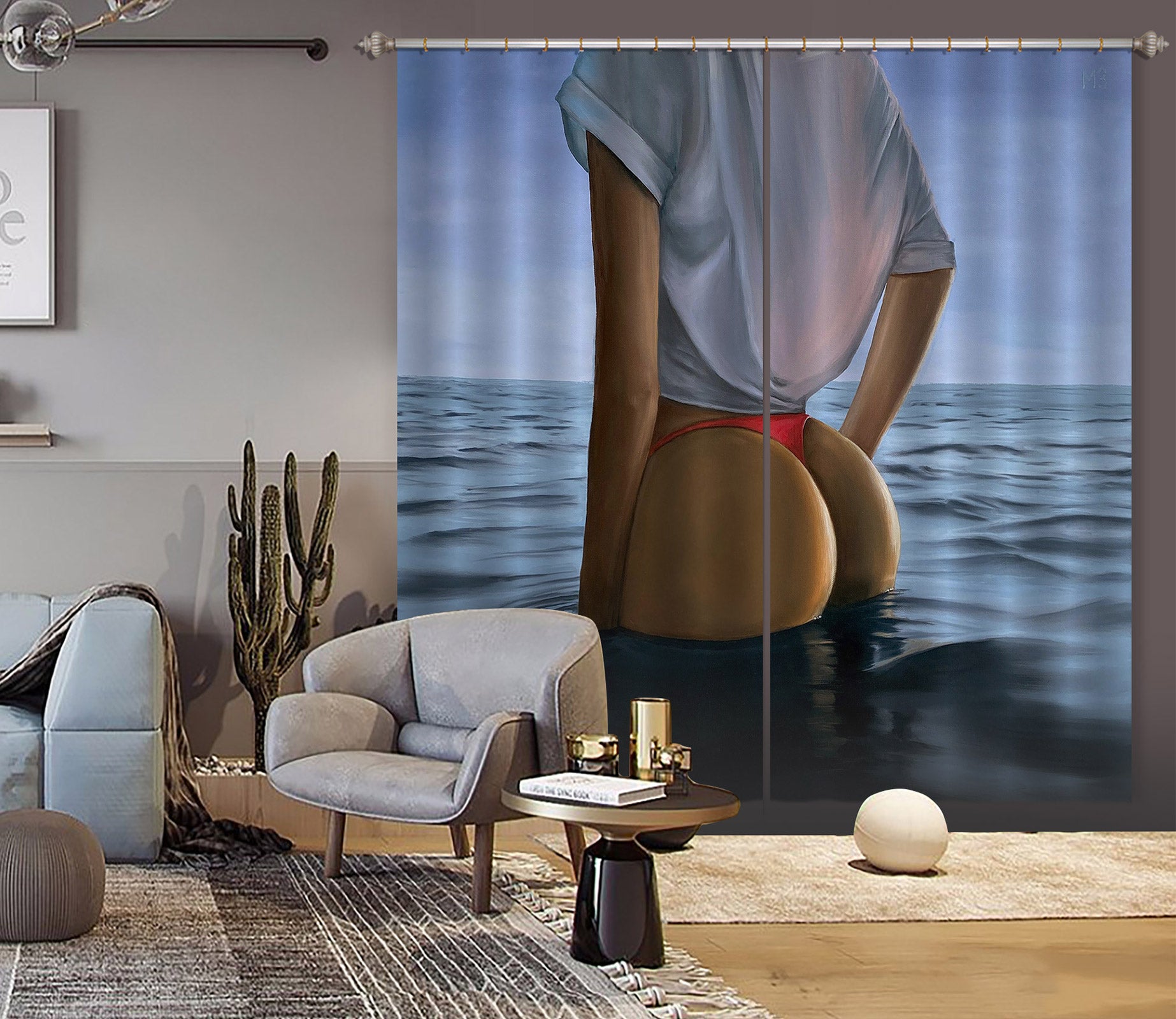 3D Woman Figure 9776 Marina Zotova Curtain Curtains Drapes