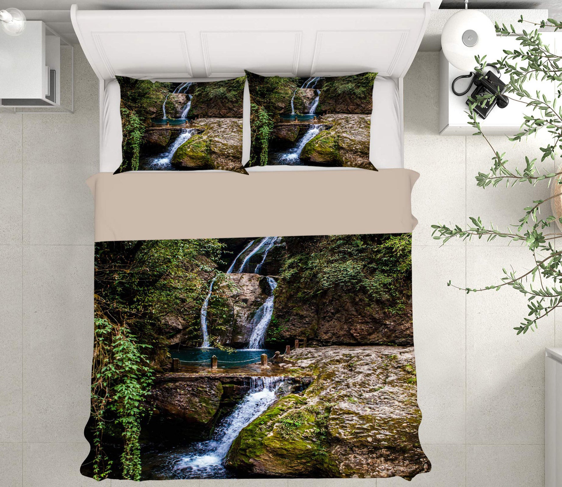3D Stone Water 16096 Bed Pillowcases Quilt