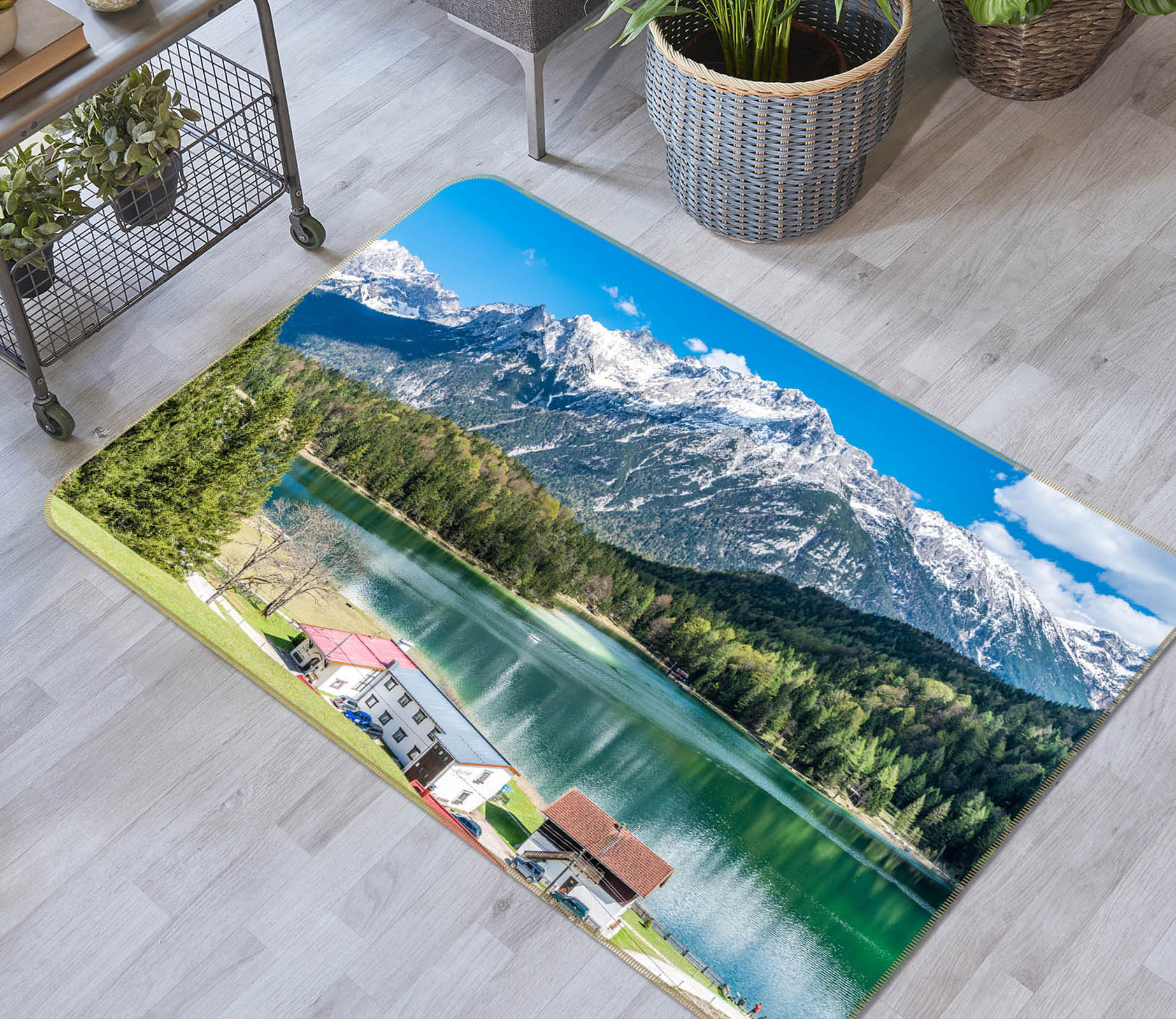 3D Lake Snow Mountain 30125 Non Slip Rug Mat