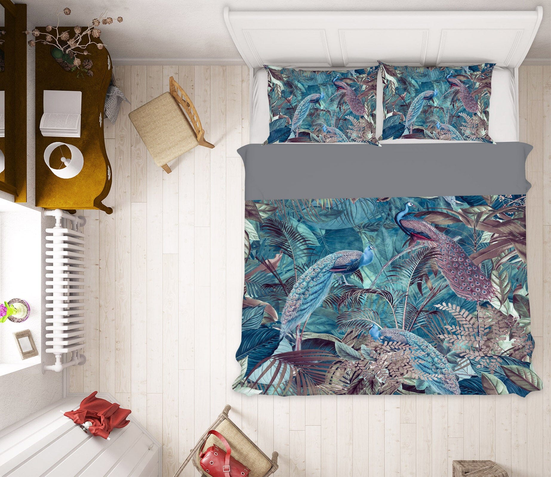 3D Night Peacock 113 Andrea haase Bedding Bed Pillowcases Quilt Quiet Covers AJ Creativity Home 
