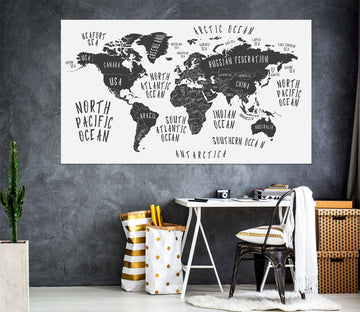 3D Black Island 266 World Map Wall Sticker Wallpaper AJ Wallpaper 2 