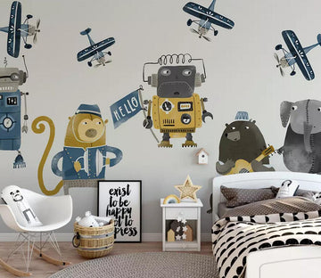 3D Robot Elephant WC405 Wall Murals