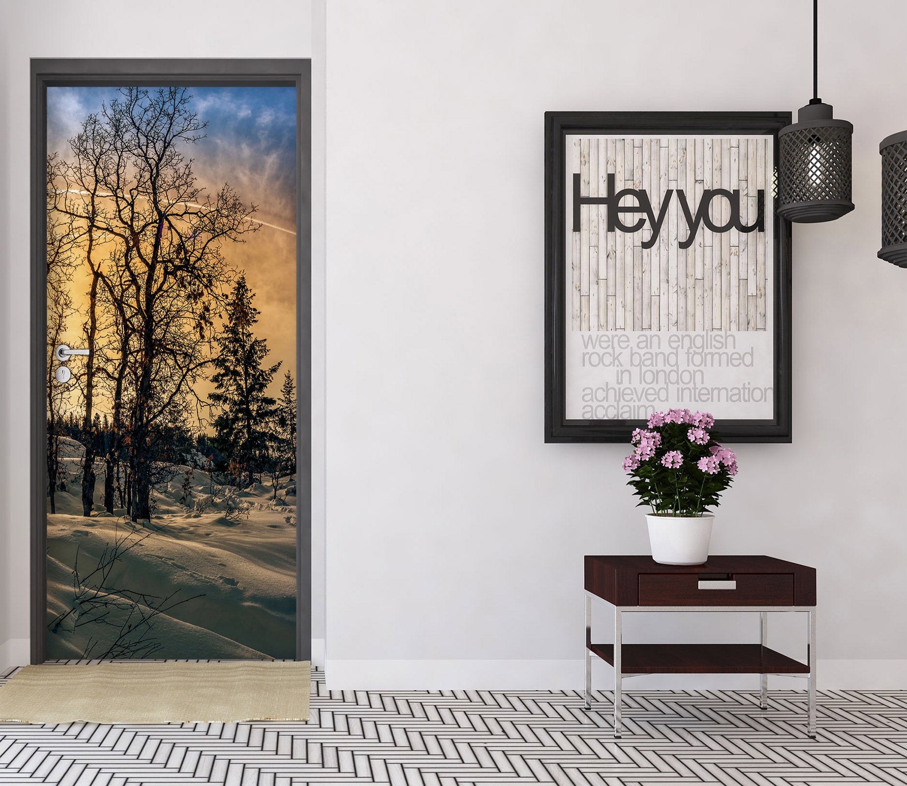 3D Tree Snow 10842 Beth Sheridan Door Mural