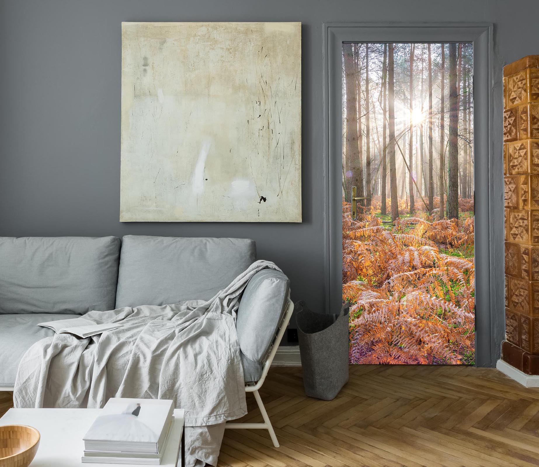 3D Sunshine Leaves 5114 Assaf Frank Door Mural