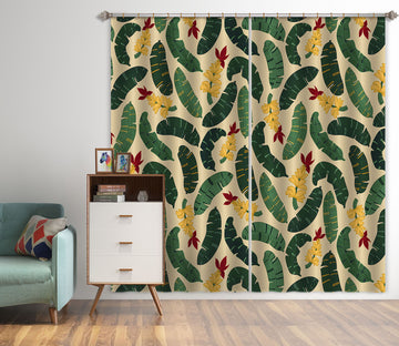3D Green Leaves Pattern 11156 Kashmira Jayaprakash Curtain Curtains Drapes