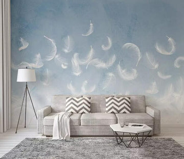 3D White Feather 2245 Wall Murals